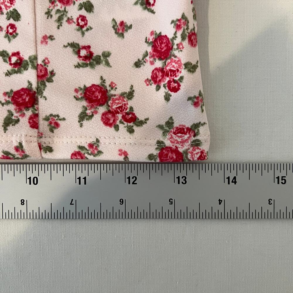 Lush Lace Trim Cap Sleeve Crop Top Pink Red Floral Women L Milkmaid Coquette NWT - Picture 6 of 7